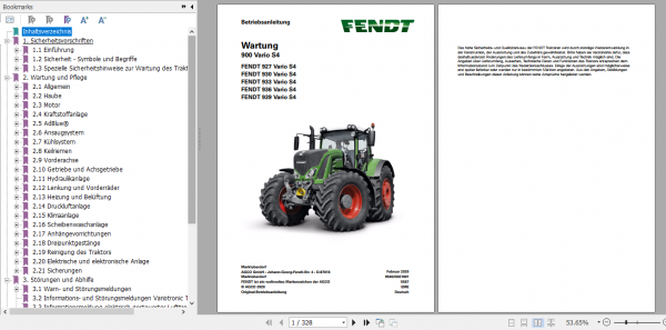 Fendt Tractor Favorit 900 S4 VIN 950 954 Operator Diagrams Workshop Manual German 5