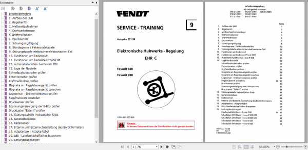 Fendt Tractor Favorit 900 Vario Com1 VIN 916 926 Operator Technical Data Workshop Manual German 439a8eb4da38380dd