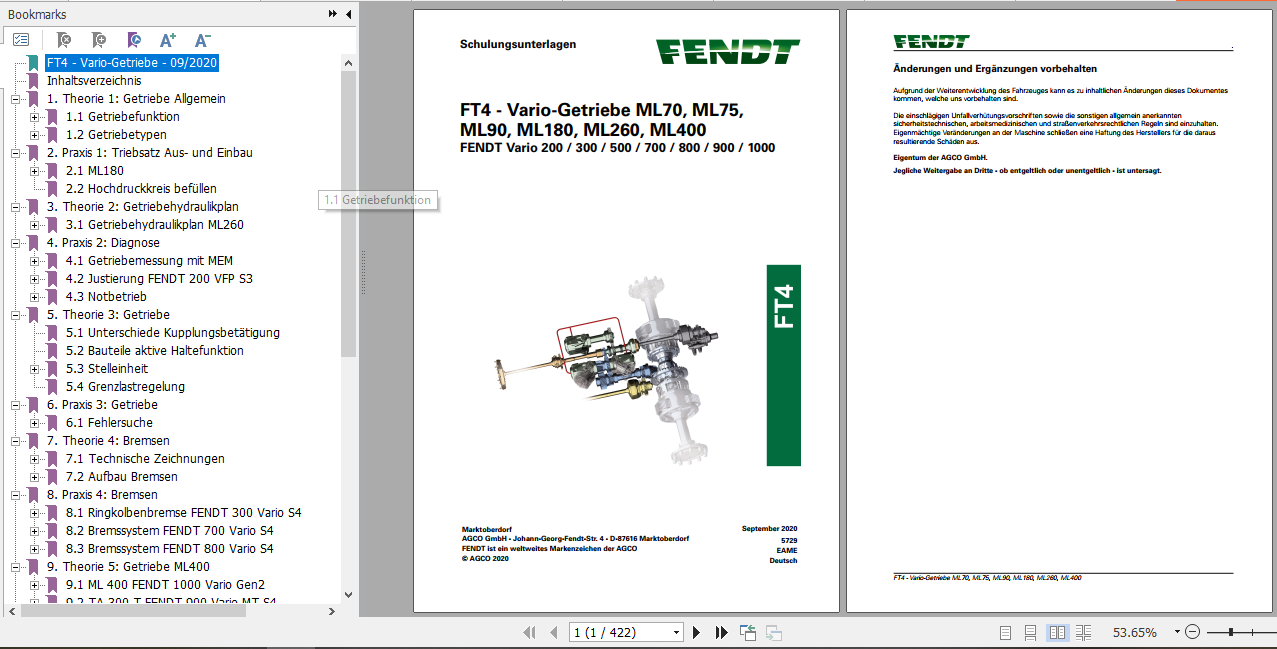 Fendt Tractor Favorit 900 Vario Com2 VIN 916 926 Operator Diagrams Workshop Manual German 1