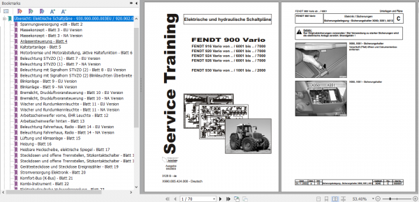 Fendt Tractor Favorit 900 Vario Com2 VIN 916 926 Operator Diagrams Workshop Manual German 4
