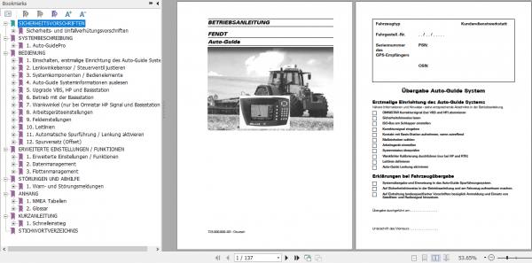 Fendt Tractor Favorit 900 Vario Com3 VIN 919 931 Operator Diagrams Workshop Manual German 4