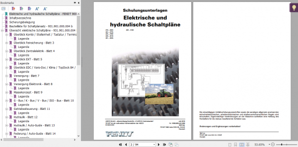 Fendt Tractor Favorit 900 Vario Com3 VIN 919 931 Operator Diagrams Workshop Manual German1