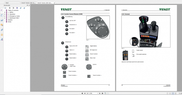 Fendt Tractor Fendt 200 Vario Gen3 VIN 286 298 Maintenance Operator Manual EN 3