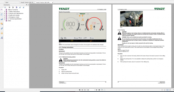 Fendt Tractor Fendt 200 Vario VFP Gen3 VIN 215 220 223 229 200 202 Maintenance Operator Manual EN 3