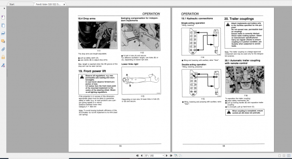 Fendt Tractor Xylon VIN 520 524 Operation Manual Workshop Manual EN 5