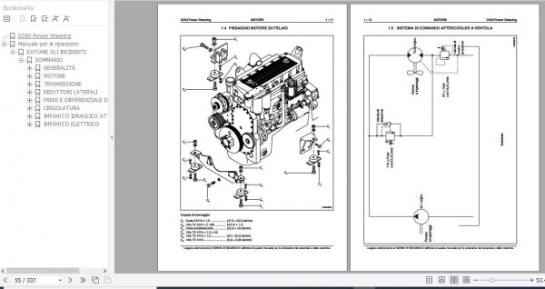 Fiat Hitachi Crawler Dozer D350 LT XLT LGP Power Steering Repair Manual IT 2