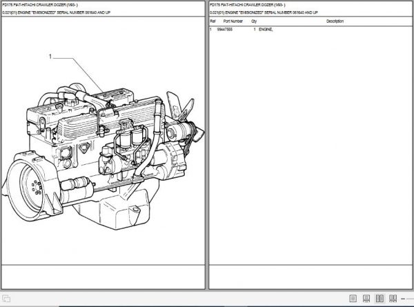 Fiat Hitachi Crawler Dozer FD175 Parts Manuals 1