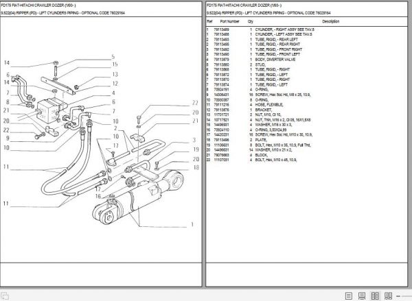 Fiat Hitachi Crawler Dozer FD175 Parts Manuals 3
