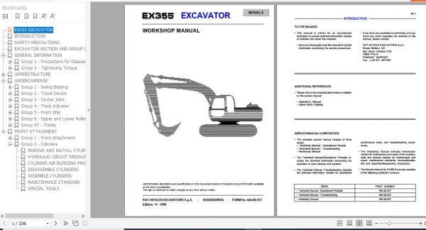 Fiat Hitachi Excavator EX355 Workshop Manual 1
