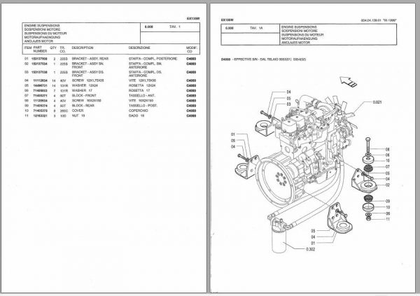 Fiat Hitachi Wheel Excavator EX135W Parts Catalog IT EN ES FR DE 2
