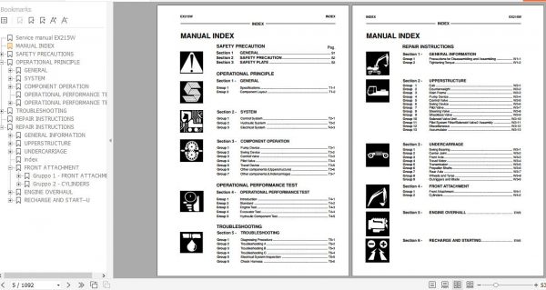 Fiat Hitachi Wheel Excavator EX215W Service Manual 2