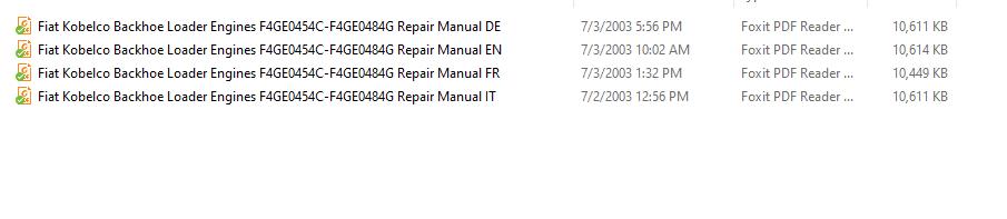 Fiat Kobelco Backhoe Loader Engines F4GE0454C F4GE0484G Repair Manual ENDEFRIT 1