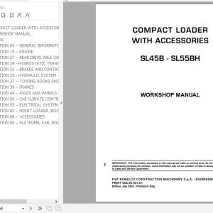 Fiat Kobelco Compact Loader SL45B SL55BH Workshop Manual ENIT 1 1