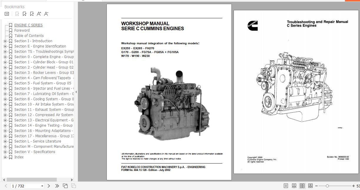 Fiat Kobelco Engines Serie C Cummins Workshop Manual ENIT 1