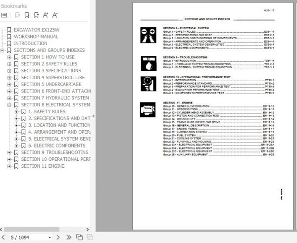 Fiat Kobelco Excavator EX125W Workshop Manual 2
