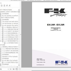 Fiat Kobelco Mini Excavator E30.2SR E35.2SR Workshop Manual ENDEFRITES 2
