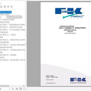 Fiat Kobelco Mini Excavator E70SR EVOLUTION Workshop Manual 1
