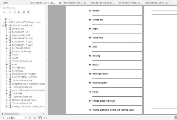 Fiat Kobelco Wheel Loader W50 W60 W70 Technical Handbook ENDEFRITES 3