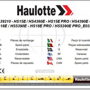 Haulotte Scissor Lift HS15E HS18E PRO E03.21 Spare Parts Manual 4001139210 1