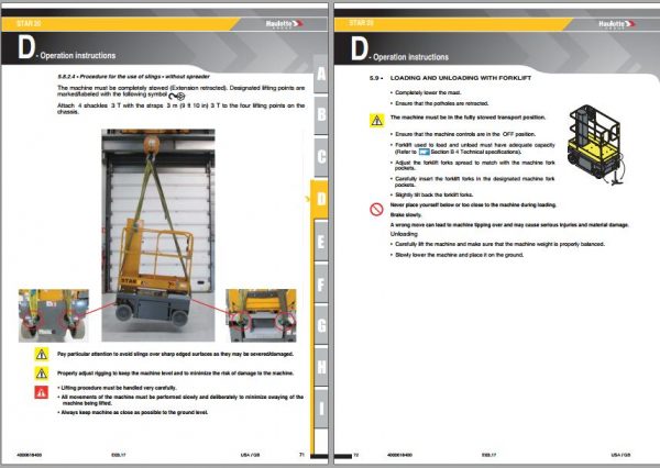 Haulotte Scissor Lift STAR 20 e03.17 Operators Manual 4000618400 3
