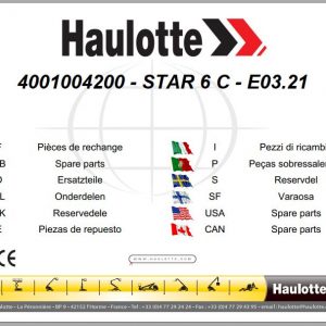 Haulotte Scissor Lift STAR 6 C E03.21 Spare Parts Manual 4001004200 1