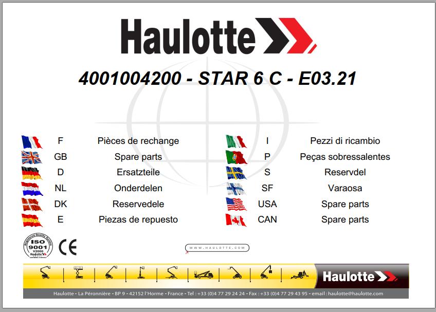 Haulotte Scissor Lift STAR 6 C E03.21 Spare Parts Manual 4001004200 1