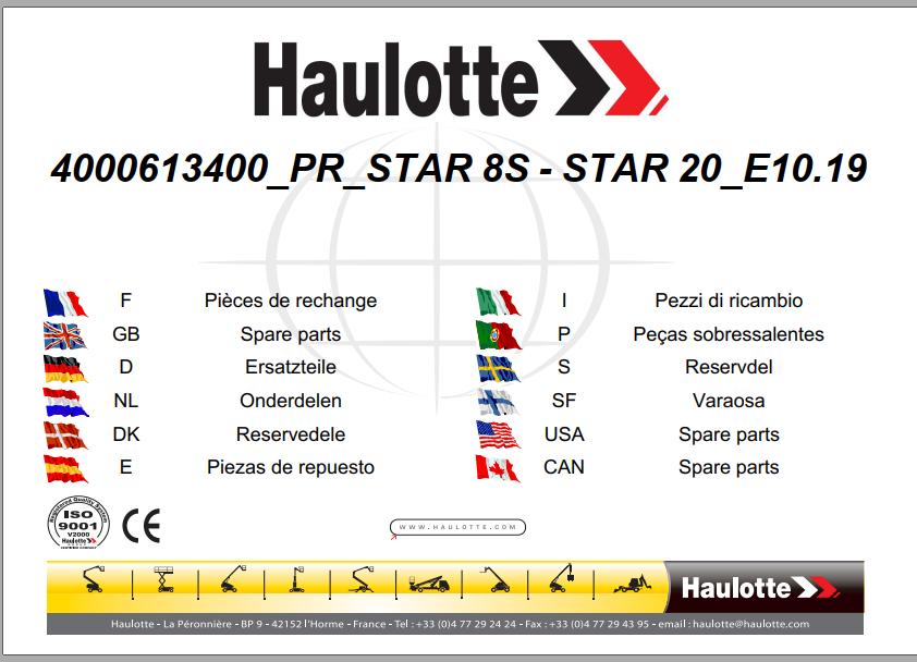 Haulotte Scissor Lift STAR 8S STAR 20 Spare Parts Manual 4000613400 2