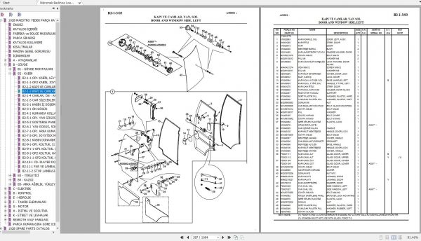 Hidromek Backhoe Loader HMK 102B MAESTRO ITL PRKS TIER 3 Spare Parts Catalog Turkish EN PDF 2