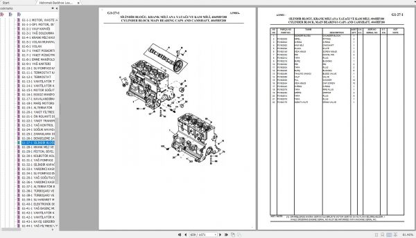 Hidromek Backhoe Loader HMK 102B MAESTRO ZF JD TIER3 Spare Parts Catalog Turkish EN PDF 3