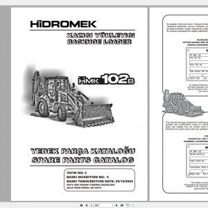 Hidromek Backhoe Loader HMK 102B TURKCE Spare Parts Catalog Turkish EN PDF 1