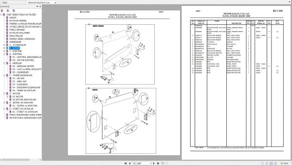 Hidromek Backhoe Loader HMK 102B TURKCE Spare Parts Catalog Turkish EN PDF 2