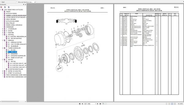Hidromek Backhoe Loader HMK 102S 60090 Spare Parts Catalog Turkish EN PDF 3