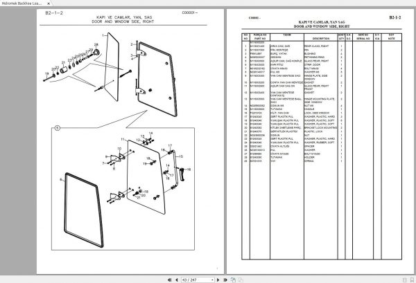 Hidromek Backhoe Loader HMK 62SS 08012013 Spare Parts Catalog Turkish EN PDF 2
