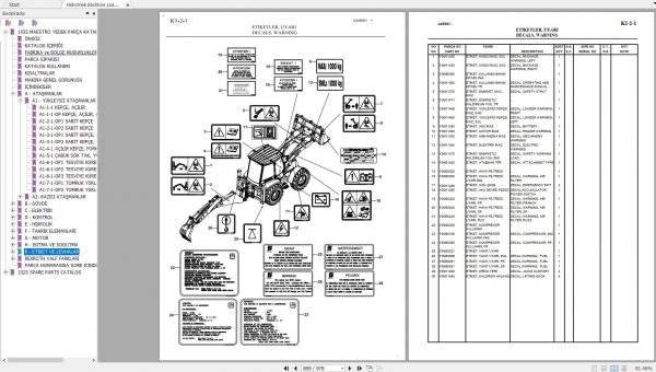 Hidromek Backhoe Loader HMK102S MAESTRO ITL Spare Parts Catalog 3