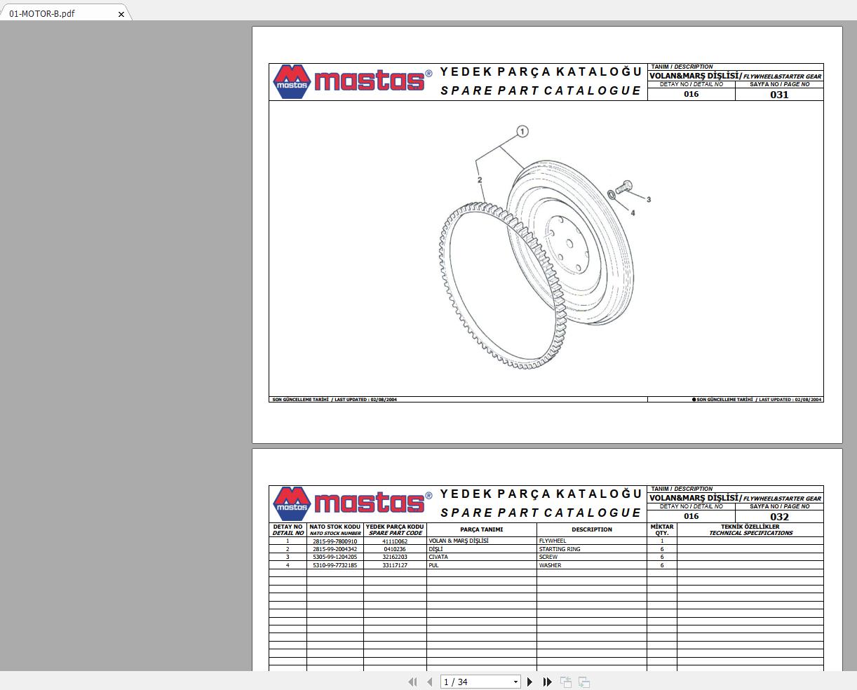 Hidromek Backhoe Loader MST 2004 Spare Parts Catalog Turkish EN PDF 0