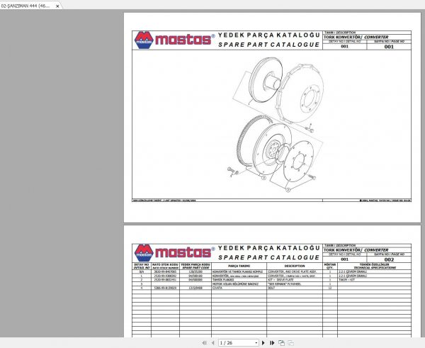 Hidromek Backhoe Loader MST 2004 Spare Parts Catalog Turkish EN PDF 1
