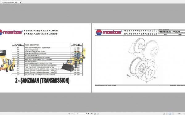 Hidromek Backhoe Loader MST 2006 Spare Parts Catalog Turkish EN PDF 2