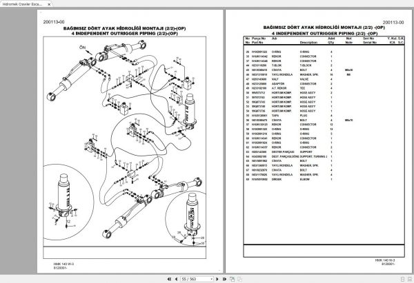 Hidromek Crawler Excavator HMK 140W 3 MITSUBISHI 8120001 Spare Parts Catalog Turkish EN PDF 2