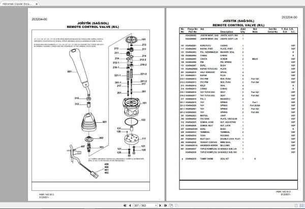 Hidromek Crawler Excavator HMK 140W 3 MITSUBISHI 8120001 Spare Parts Catalog Turkish EN PDF 3
