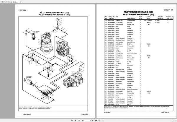 Hidromek Crawler Excavator HMK 300 LC 2 LR MITSUBISHI 5125001 Spare Parts Catalog Turkish EN PDF 3