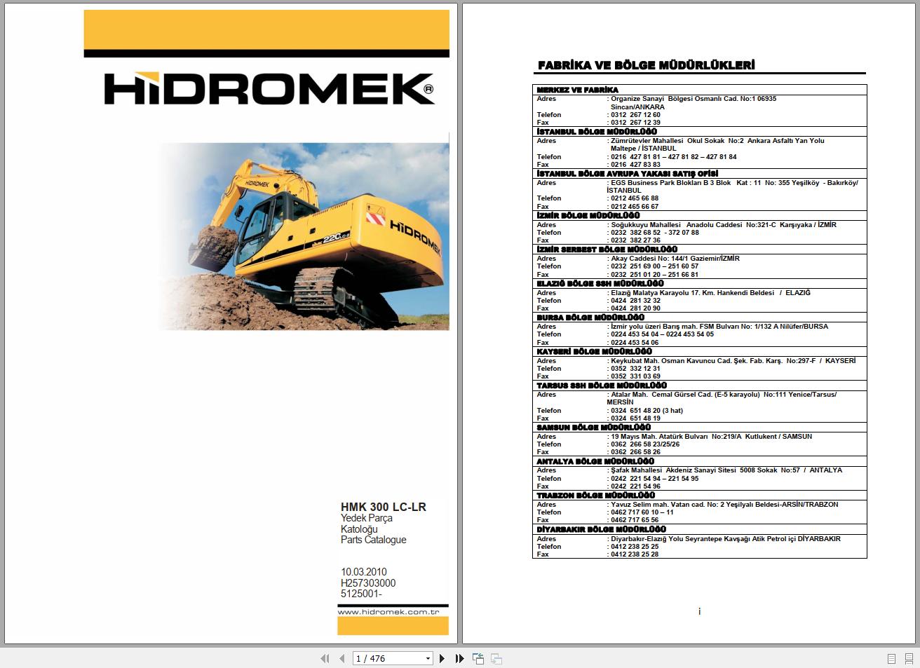 Hidromek Crawler Excavator HMK 300LC LR MITSUBISHI 5125001 Spare Parts Catalog Turkish EN PDF 1