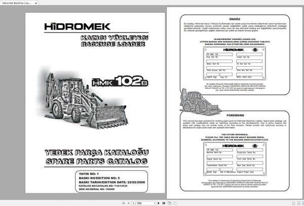 Hidromek HMK 102B Spare Part Catalogue ENTur 1
