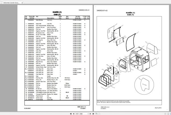 Hidromek HMK 220LC 2 LR Spare Part Catalogue ENTur 3
