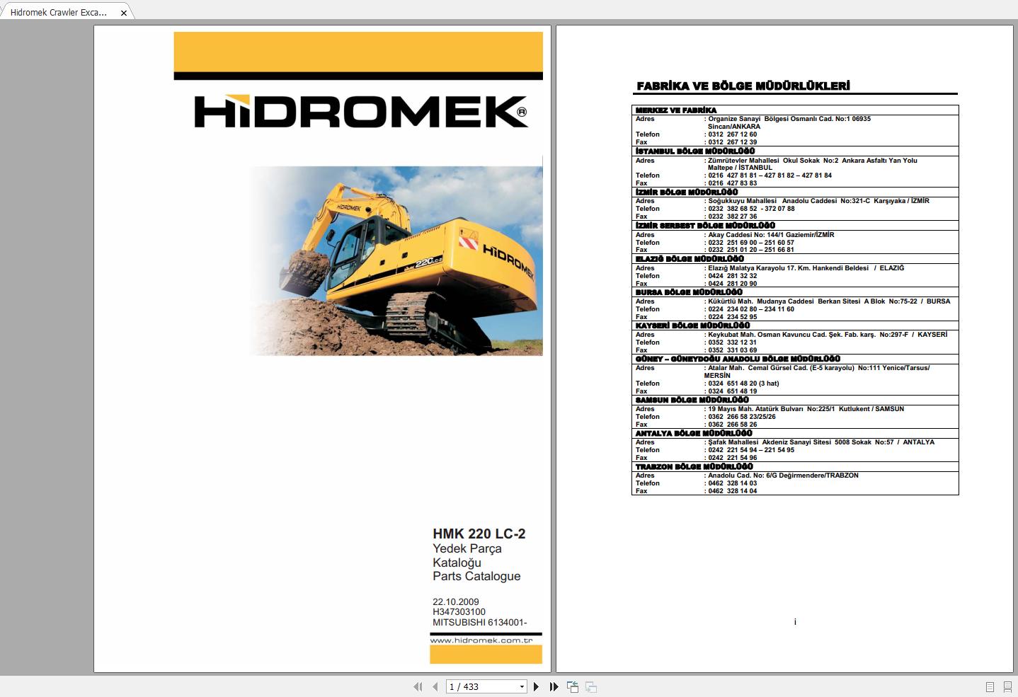 Hidromek HMK 220LC 2 Spare Part Catalogue ENTur 1