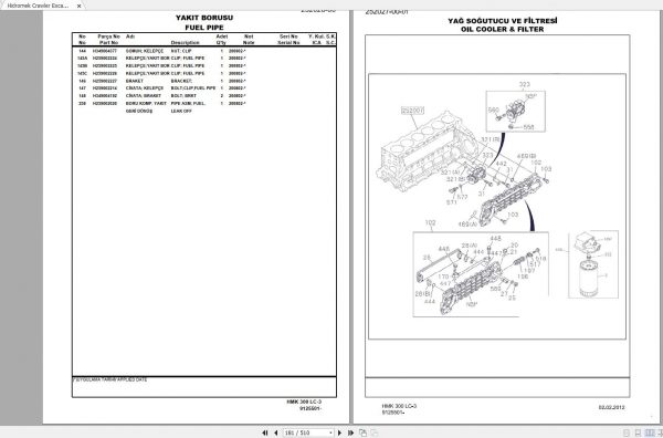Hidromek HMK 300LC 3 LR Spare Part Catalogue ENTur 9125501 2