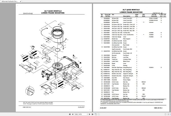 Hidromek HMK200W 2 2005 2009 Spare Part Catalogue ENTur 5123001 3