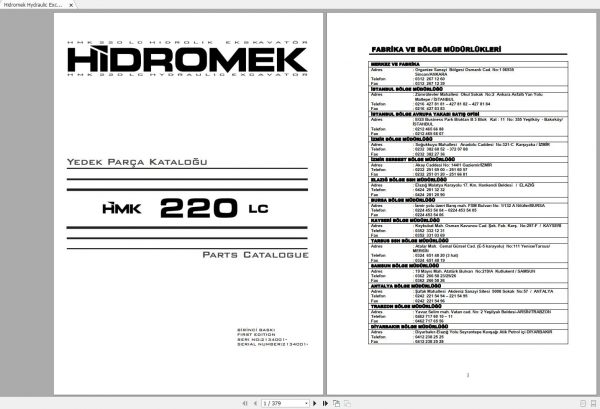 Hidromek HMK220 LC Spare Part Catalogue ENTur 2134001 1