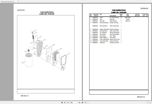 Hidromek HMK220LC 2 2005 2009 Spare Part Catalogue ENTur 5134001 2