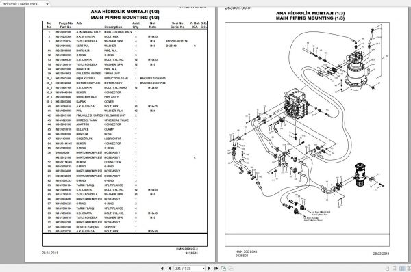 Hidromek HMK300 LC 3 LR Spare Part Catalogue ENTur 9125501 2