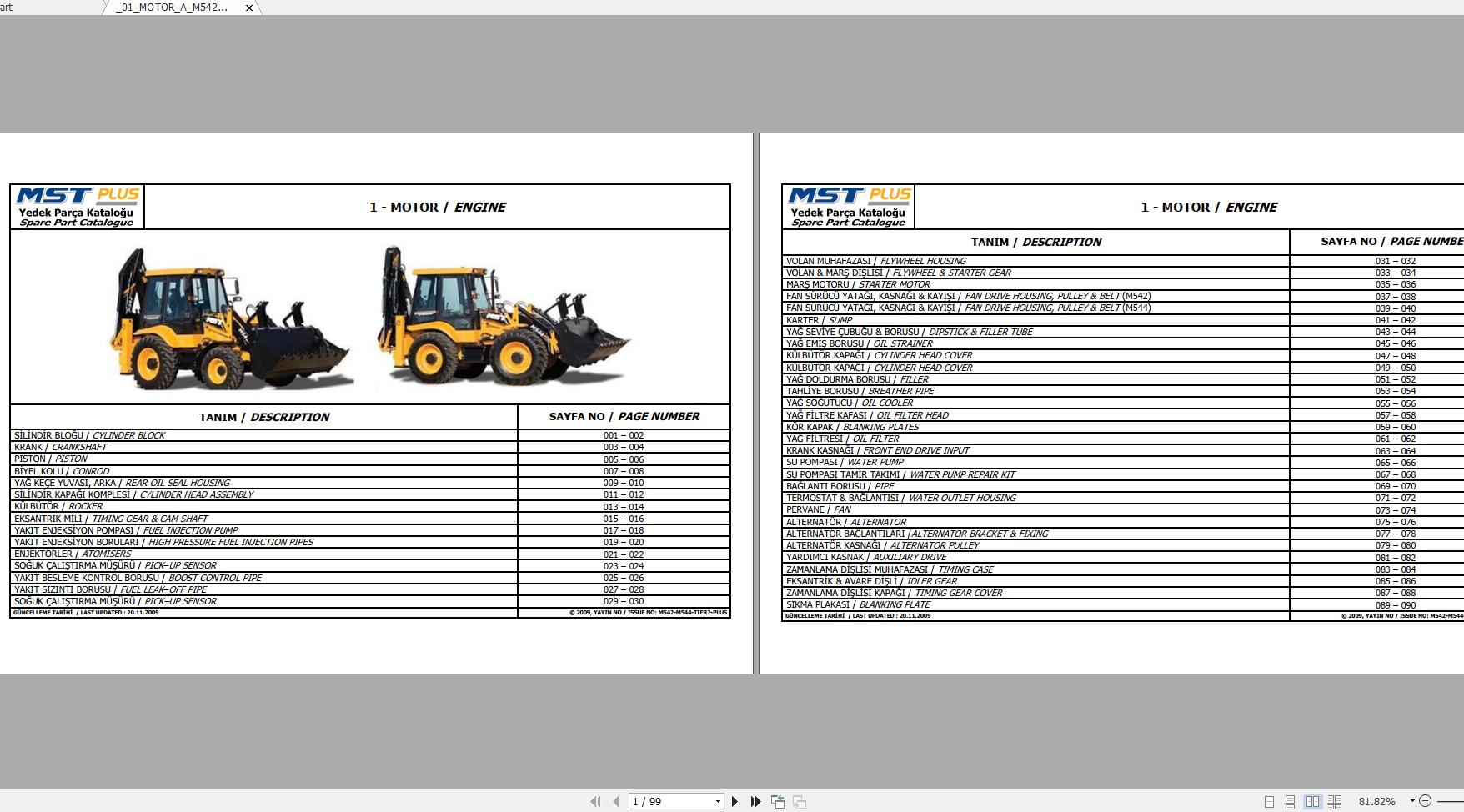 Hidromek M542 M544 Plus Spare Part Catalogue ENTur 1